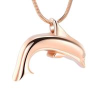 ZEZILE Dauphin en forme de crémation bijoux en acier inoxydable urne collier pour cendres souvenir urne commémorative bijoux cendres pendentif pour femmes hommes