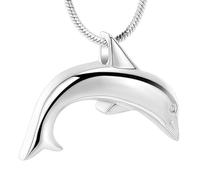 ZEZILE Dauphin en forme de crémation bijoux en acier inoxydable urne collier pour cendres souvenir urne commémorative bijoux cendres pendentif pour femmes hommes