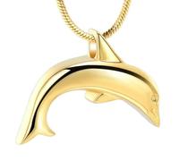ZEZILE Dauphin en forme de crémation bijoux en acier inoxydable urne collier pour cendres souvenir urne commémorative bijoux cendres pendentif pour femmes hommes