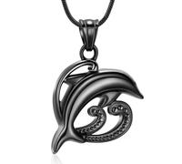 ZEZILE Dauphin urne collier crémation bijoux pour cendres en acier inoxydable souvenir mémorial animal de compagnie cendre pendentif bijoux pour hommes femmes