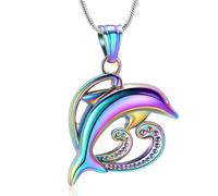 ZEZILE Dauphin urne collier crémation bijoux pour cendres en acier inoxydable souvenir mémorial animal de compagnie cendre pendentif bijoux pour hommes femmes