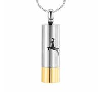 ZEZILE Deux tons cylindre urne pour les cendres motif crémation bijoux perte de médaillon de médaillon de médaillon de soufre de deux tons