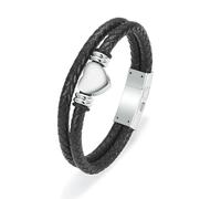 ZEZILE Double couche coeur médaillon crémation bijoux hommes pour cendres souvenir funéraire bracelets Memorial bracelet