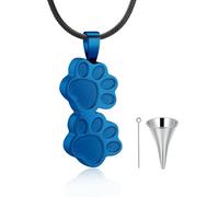 ZEZILE Double patte crémation bijoux pour animal de compagnie chat chien urne collier pour cendres en acier inoxydable cendres pendentif souvenir mémorial pour bijoux