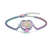 ZEZILE Femmes Crémation Bracelet Urne Mémoriale Bracelet Arbre Coeur Urnes Pour Cendres Titulaire Réglable Souvenir Bracelets Bijoux