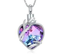 ZEZILE fleur amour coeur urne collier pour cendres pour les femmes maman mémorial cendres souvenir crémation bijoux