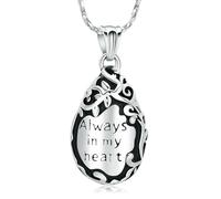 ZEZILE goutte d’eau urne collier pour cendres crémation bijoux en acier inoxydable cendres pendentif pour femmes hommes souvenir mémorial pour bijoux
