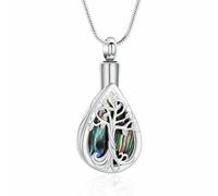 ZEZILE gouttelettes d’eau urne collier pour cendres arbre de vie crémation bijoux en acier inoxydable pour femmes hommes souvenir mémorial pendentif en cendre