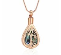 ZEZILE gouttelettes d’eau urne collier pour cendres arbre de vie crémation bijoux en acier inoxydable pour femmes hommes souvenir mémorial pendentif en cendre