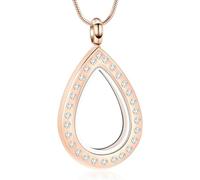 ZEZILE gouttelettes d’eau urne collier pour cendres verre crémation bijoux en acier inoxydable souvenir mémorial cendres pendentif pour femmes hommes
