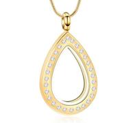 ZEZILE gouttelettes d’eau urne collier pour cendres verre crémation bijoux en acier inoxydable souvenir mémorial cendres pendentif pour femmes hommes