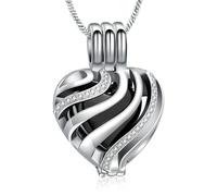 ZEZILE Hollow Heart Memorial Jewelry Pour Humain/Animal de compagnie Cendres Urne Bijoux Cadeau pour femmes Pendentif souvenir en acier inoxydable