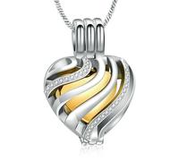 ZEZILE Hollow Heart Memorial Jewelry Pour Humain/Animal de compagnie Cendres Urne Bijoux Cadeau pour femmes Pendentif souvenir en acier inoxydable