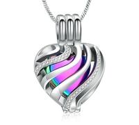 ZEZILE Hollow Heart Memorial Jewelry Pour Humain/Animal de compagnie Cendres Urne Bijoux Cadeau pour femmes Pendentif souvenir en acier inoxydable