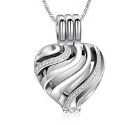ZEZILE Hollow Heart Memorial Jewelry Pour Humain/Animal de compagnie Cendres Urne Bijoux Cadeau pour femmes Pendentif souvenir en acier inoxydable