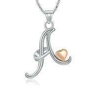 ZEZILE Lettre initiale urne cendres collier pour les femmes crémation bijoux minuscule coeur urne médaillon pendentif médaillon mémorial bijoux