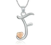 ZEZILE Lettre initiale urne cendres collier pour les femmes crémation bijoux minuscule coeur urne médaillon pendentif médaillon mémorial bijoux