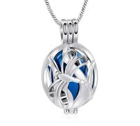ZEZILE Libellule incrustation boule creuse crémation bijoux pour femme urne collier pour cendres funéraire souvenir pendentif