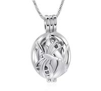 ZEZILE Libellule incrustation boule creuse crémation bijoux pour femme urne collier pour cendres funéraire souvenir pendentif