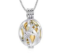ZEZILE Libellule incrustation boule creuse crémation bijoux pour femme urne collier pour cendres funéraire souvenir pendentif
