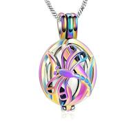 ZEZILE Libellule incrustation boule creuse crémation bijoux pour femme urne collier pour cendres funéraire souvenir pendentif