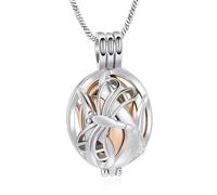 ZEZILE Libellule incrustation boule creuse crémation bijoux pour femme urne collier pour cendres funéraire souvenir pendentif