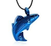 ZEZILE Mémoriaux poisson funéraire urne pendentif en acier inoxydable crémation bijoux pour les cendres