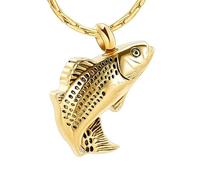 ZEZILE Mémoriaux poisson funéraire urne pendentif en acier inoxydable crémation bijoux pour les cendres
