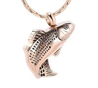 ZEZILE Mémoriaux poisson funéraire urne pendentif en acier inoxydable crémation bijoux pour les cendres