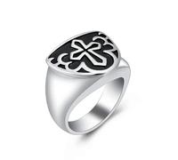 ZEZILE Mens Souvenir Bague Pour Cendres Croix Motif Acier Inoxydable Crémation Bijoux En Acier Inoxydable Funérailles Memorial Urn Anneaux
