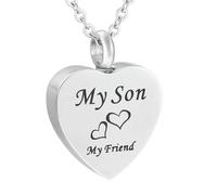 ZEZILE Mon fils Ami Urne de crémation collier Médaillons de bijoux de crémation en acier inoxydable pour contenir les cendres