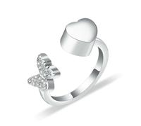 ZEZILE Papillon coeur crémation bague pour les cendres pour les femmes proches mémorial cendres porte-urnes urnes bague à la main funéraire souvenir bijoux