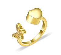 ZEZILE Papillon coeur crémation bague pour les cendres pour les femmes proches mémorial cendres porte-urnes urnes bague à la main funéraire souvenir bijoux