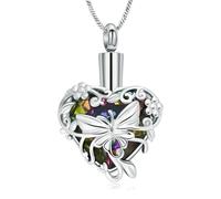 ZEZILE Papillon coeur urne collier pour cendres pour les femmes fille Memorial Ashes collier souvenir pour animal de compagnie humain