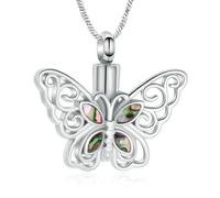 ZEZILE Papillon creux crémation urne colliers pour cendres/parfum tenir en acier inoxydable femme fille mémorial bijoux dropship