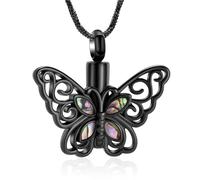 ZEZILE Papillon creux crémation urne colliers pour cendres/parfum tenir en acier inoxydable femme fille mémorial bijoux dropship