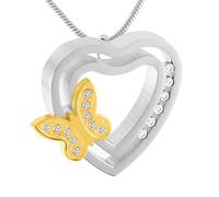 ZEZILE papillon im mon coeur en acier inoxydable femmes souvenir bijoux crémation urne collier pour cendres