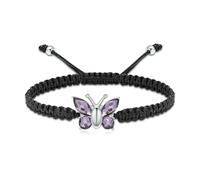 ZEZILE Papillon urne Bracelet pour cendres cristal crémation bijoux réglable tressé corde souvenir Memorial Ash Bracelet pour femmes hommes