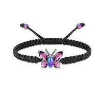 ZEZILE Papillon urne Bracelet pour cendres cristal crémation bijoux réglable tressé corde souvenir Memorial Ash Bracelet pour femmes hommes