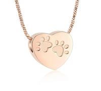 ZEZILE Patte d’animal de compagnie coeur urne collier pour cendres crémation bijoux pendentif pour animaux de compagnie collier urne pour chien chat
