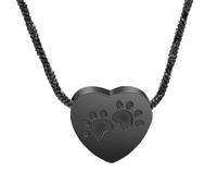 ZEZILE Patte d’animal de compagnie coeur urne collier pour cendres crémation bijoux pendentif pour animaux de compagnie collier urne pour chien chat
