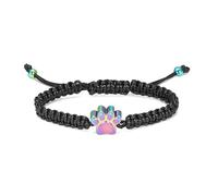 ZEZILE Patte d’animal de compagnie crémation urne bracelet petites pattes de cristal urnes pour chien/chat cendres bijoux commémoratifs bracelet réglable en acier inoxydable