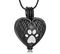 ZEZILE Patte d’animal de compagnie crémation urne collier coeur urnes pendentif pour chien chat cendres support mémorial en acier inoxydable souvenir bijoux