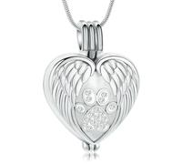 ZEZILE Patte d’animal de compagnie crémation urne collier coeur urnes pendentif pour chien chat cendres support mémorial en acier inoxydable souvenir bijoux