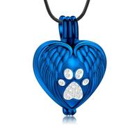 ZEZILE Patte d’animal de compagnie crémation urne collier coeur urnes pendentif pour chien chat cendres support mémorial en acier inoxydable souvenir bijoux