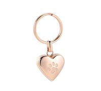 ZEZILE Patte d’animal de compagnie impression crémation porte-clés coeur cendre Memorial souvenir pendentif urne bijoux en acier inoxydable