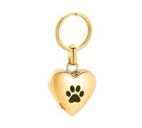 ZEZILE Patte d’animal de compagnie impression crémation porte-clés coeur cendre Memorial souvenir pendentif urne bijoux en acier inoxydable