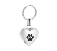 ZEZILE Patte d’animal de compagnie impression crémation porte-clés coeur cendre Memorial souvenir pendentif urne bijoux en acier inoxydable