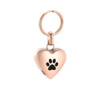 ZEZILE Patte d’animal de compagnie impression crémation porte-clés coeur cendre Memorial souvenir pendentif urne bijoux en acier inoxydable