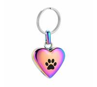 ZEZILE Patte d’animal de compagnie impression crémation porte-clés coeur cendre Memorial souvenir pendentif urne bijoux en acier inoxydable